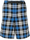 MARCELO BURLON COUNTY OF MILAN CHECK-PATTERN BELTED SHORTS