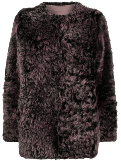 Suprema Reversible Shearling Jacket In Pink