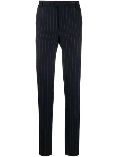 Pre-owned Walter Van Beirendonck Pinstriped Sharp Trousers In Blue