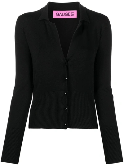 Gauge81 Ribbed Button-up Cardigan In Black