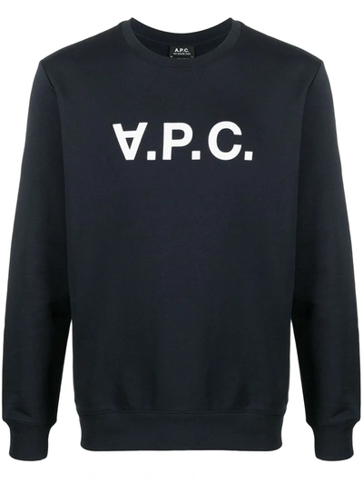 A.P.C. LOGO-PRINT ROUND NECK SWEATSHIRT