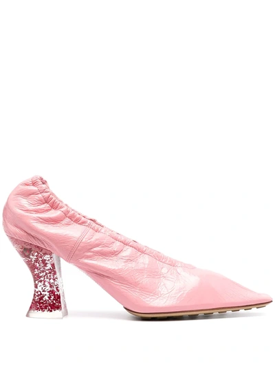 Bottega Veneta Transparent Embellished 75mm Heel Pumps In Pink