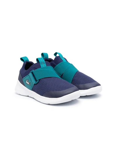 Lacoste Kids' Two-tone Low-top Sneakers In Blue