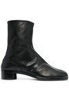 Maison Margiela Tabi High-ankle Leather Boots In Black