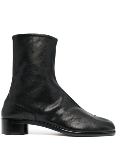 Maison Margiela Tabi High-ankle Leather Boots In Black