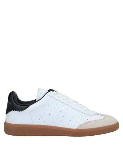 Isabel Marant Bryce White Low Top Sneakers With Suede Insert And Logo Detail In Leather Woman