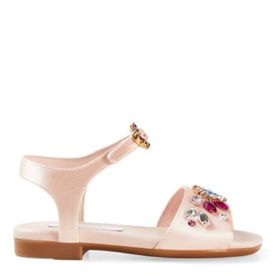 Dolce & Gabbana Kids' Pink Diamante Sandals
