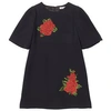 Dolce & Gabbana Sleeveless Cady Dress W/ Rose Patches In Black