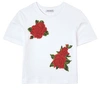 Dolce & Gabbana Girls White & Red Roses T-shirt In White