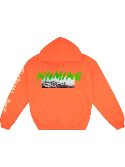 Kanye West Wyoming Print Hoodie In Orange
