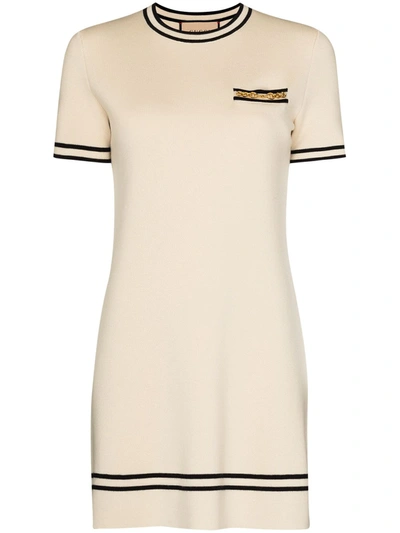Gucci Knitted Chain Pocket Mini Dress In Nude