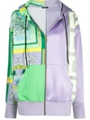 VERSACE PRINTED ZIPPED HOODIE