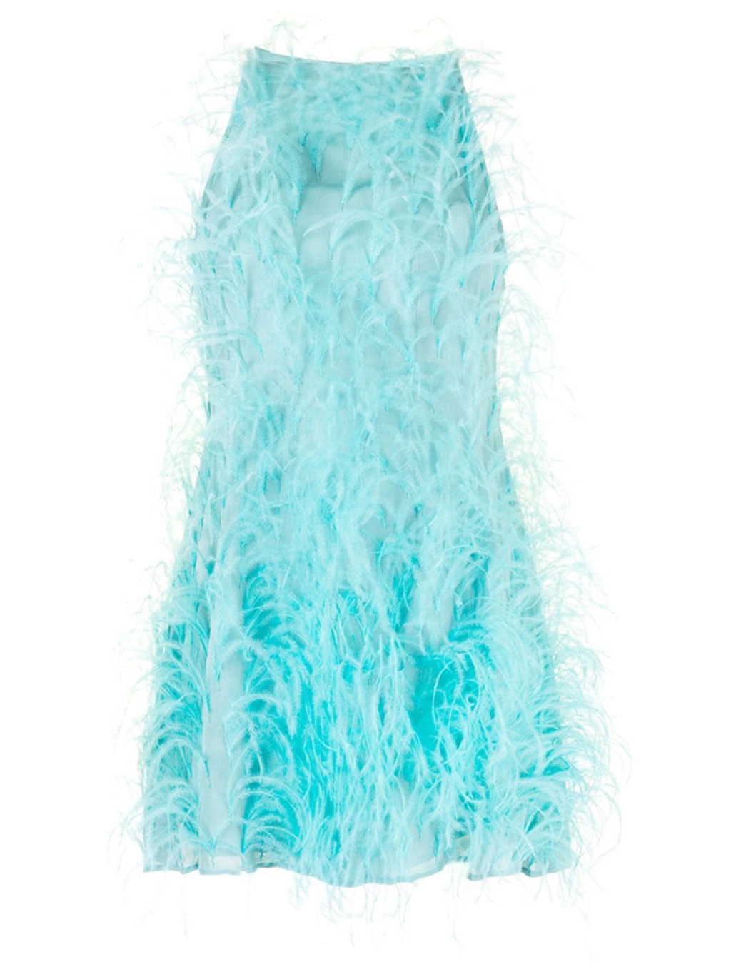 cult gaia blue feather dress GHETA DRESS