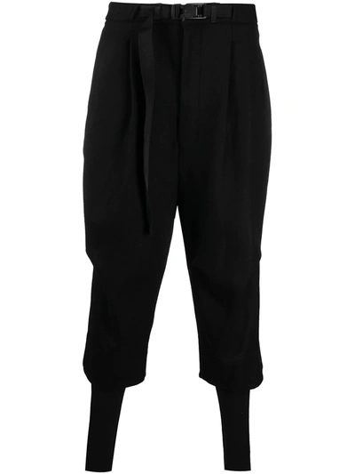 The Viridi-anne Panelled Fitted-leg Trousers In Black
