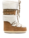 Moon Boot Icon Shearling And Suede Snow Boots In Neutrals