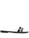 Fabiana Filippi Leather Slides In Black