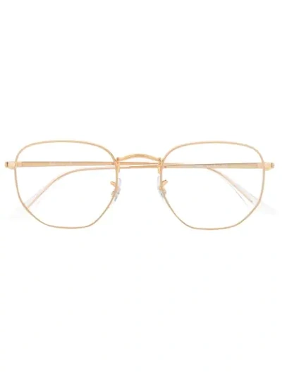 Ray Ban Round-frame Glasses In Gold