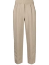 Brunello Cucinelli Linen-viscose Blend Trousers In Walnut