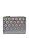 Comme Des Garçons Holographic Zipped Wallet In Black
