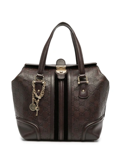 Pre-owned Gucci Ssima Doctor Tote Bag In Brown