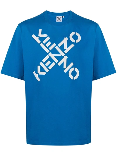 Kenzo Big X Logo-print T-shirt In Blue
