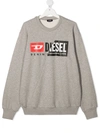 DIESEL TEEN DOUBLE LOGO PRINT SWEATSHIRT