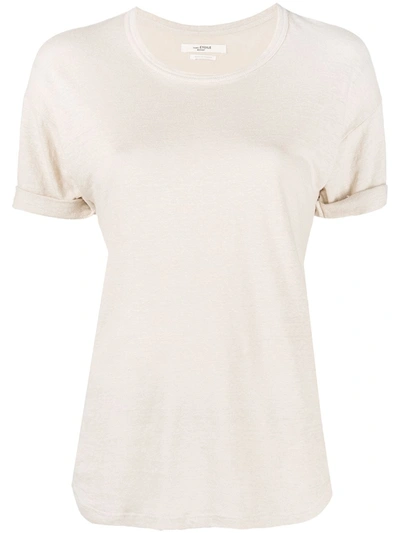 Isabel Marant Étoile Women's T-shirt Short Sleeve Crew Neck Round In Beige