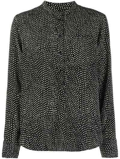 Isabel Marant Black Silk Polka Dot Shirt