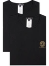 Versace 2 Pack - Medusa Logo Cotton T-shirt In Black