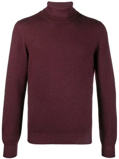 La Fileria For D'aniello Rib-trimmed Virgin Wool Jumper In Purple