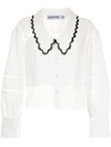 SELF-PORTRAIT LACE-PANEL POINTED-COLLAR SHIRT