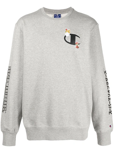 Champion Logo-print Sweatshirt In Grey