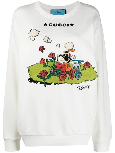 Gucci X Disney Embroidered Sweatshirt In Weiss