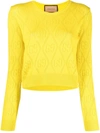 GUCCI GG PERFORATED FINE-KNIT JUMPER