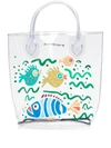10 Corso Como Large Fish-print Transparent Tote Bag In White