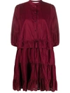 SEE BY CHLOÉ TIERED PUFF-SLEEVED SHORT DRESS