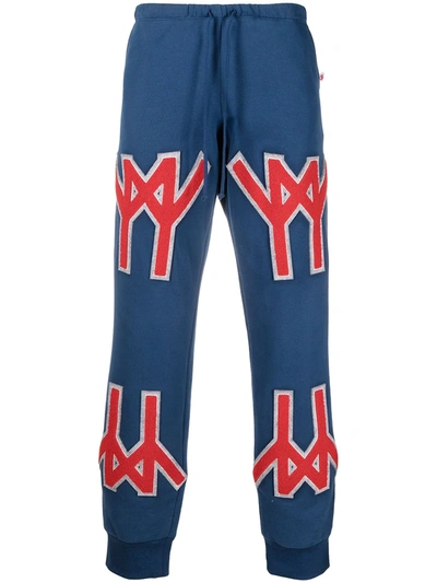 Pre-owned Walter Van Beirendonck Patch Detailing Track Pants In Blue