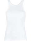 Totême Espera Ribbed Stretch Cotton-blend Top In White