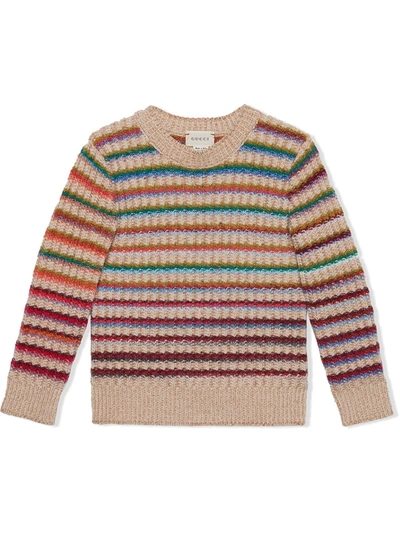 Gucci Kids' Striped Jumper In Neutrals