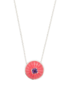 AKANSHA SETHI AMETHYST PINK ENAMEL BUTTON NECKLACE