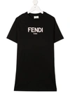 FENDI LOGO-PRINT COTTON T-SHIRT DRESS