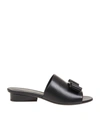 Ferragamo Double Bow Mule Sandals In Black