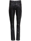 SAINT LAURENT SKINNY JEANS IN SHINY EFFECT STRETCH DENIM,11680712