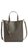 Saint Laurent Toy North/south Leather Tote In Pebble