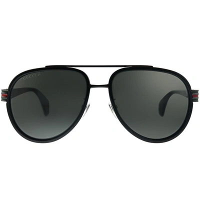 Gucci Gg 0447s 001 Pilot Sunglasses In Grey