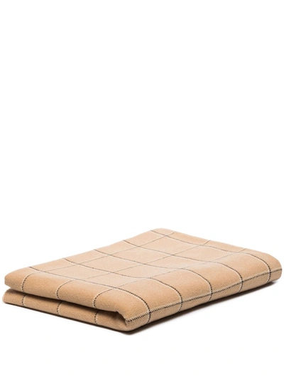 Tekla Tartan Check Pattern Blanket In Brown