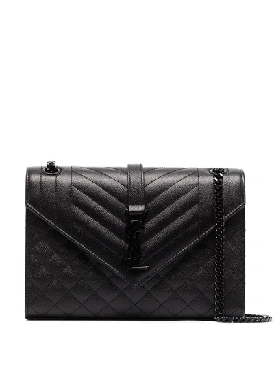 Saint Laurent Medium Envelope Shoulder Bag In Black