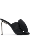 Off-white Black Slip-on Sandal With Maxi Padded Bow