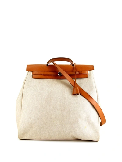 Pre-owned Hermes 1998  Large Her Bag Two-way Bag In Neutrals