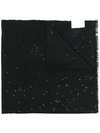 Brunello Cucinelli Sequin-embellished Cashmere-silk Blend Scarf In Black